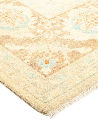 Contemporary Eclectic Ivory Wool Area Rug 9' 1" x 11' 9" - Solo Rugs