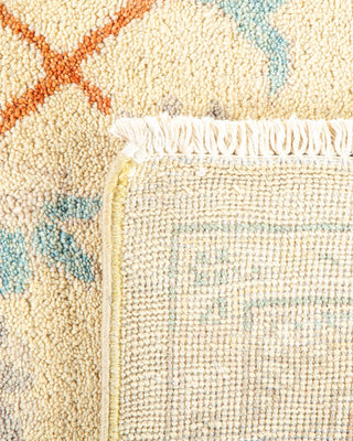 Contemporary Eclectic Ivory Wool Area Rug 9' 1" x 11' 9" - Solo Rugs