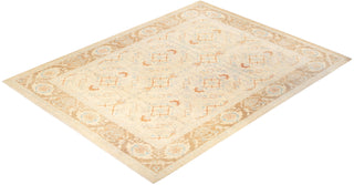 Contemporary Eclectic Ivory Wool Area Rug 9' 1" x 11' 9" - Solo Rugs