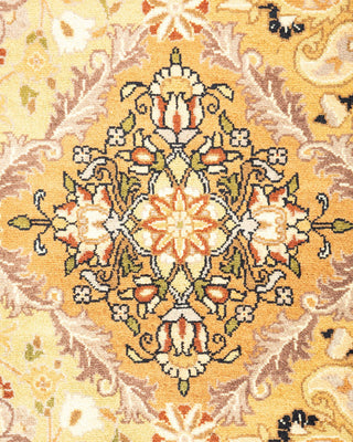 Traditional Mogul Yellow Wool Octagon Area Rug 8' 1" x 8' 1" - Solo Rugs