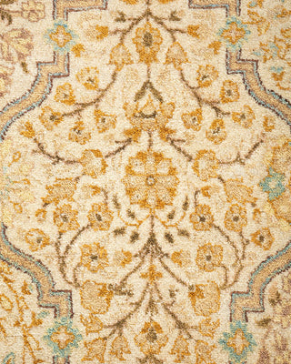Traditional Mogul Ivory Wool Area Rug 6' 1" x 9' 1" - Solo Rugs