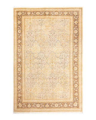 Traditional Mogul Ivory Wool Area Rug 6' 1" x 9' 1" - Solo Rugs
