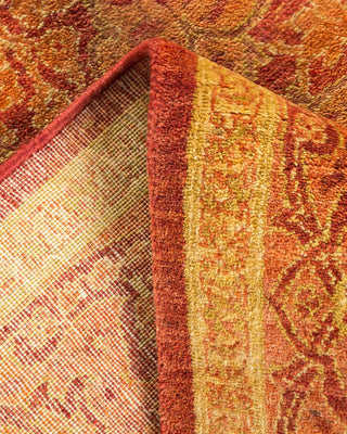 Traditional Mogul Orange Wool Area Rug 4' 3" x 6' 3" - Solo Rugs