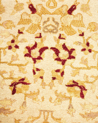 Traditional Mogul Ivory Wool Area Rug 5' 0" x 10' 7" - Solo Rugs