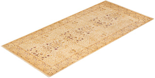 Traditional Mogul Ivory Wool Area Rug 5' 0" x 10' 7" - Solo Rugs