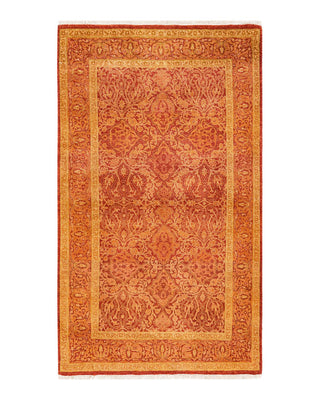 Traditional Mogul Orange Wool Area Rug 3' 2" x 5' 6" - Solo Rugs