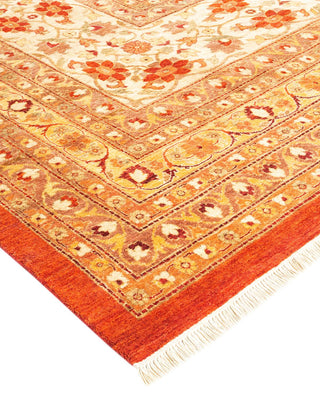 Traditional Mogul Orange Wool Area Rug 12' 1" x 14' 7" - Solo Rugs