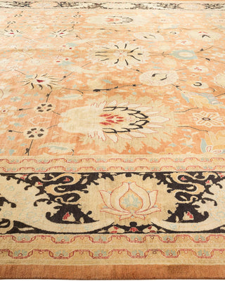 Traditional Mogul Brown Wool Area Rug 12' 0" x 18' 6" - Solo Rugs