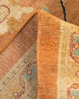 Traditional Mogul Brown Wool Area Rug 12' 0" x 18' 6" - Solo Rugs