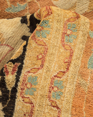 Traditional Mogul Brown Wool Area Rug 12' 0" x 18' 6" - Solo Rugs