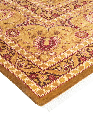 Traditional Mogul Yellow Wool Area Rug 8' 1" x 10' 5" - Solo Rugs