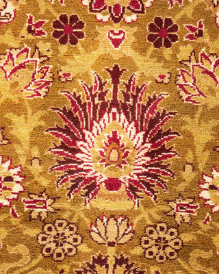 Traditional Mogul Yellow Wool Area Rug 8' 1" x 10' 5" - Solo Rugs
