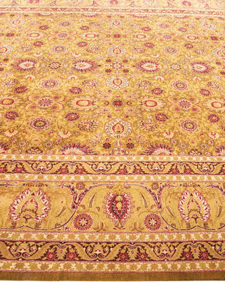 Traditional Mogul Yellow Wool Area Rug 8' 1" x 10' 5" - Solo Rugs