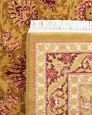 Traditional Mogul Yellow Wool Area Rug 8' 1" x 10' 5" - Solo Rugs