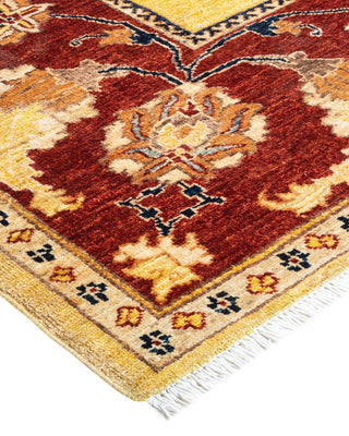 Contemporary Eclectic Yellow Wool Area Rug 9' 1" x 11' 5" - Solo Rugs