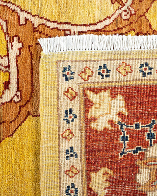 Contemporary Eclectic Yellow Wool Area Rug 9' 1" x 11' 5" - Solo Rugs