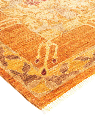 Contemporary Arts & Crafts Brown Wool Area Rug 9' 10" x 12' 10" - Solo Rugs