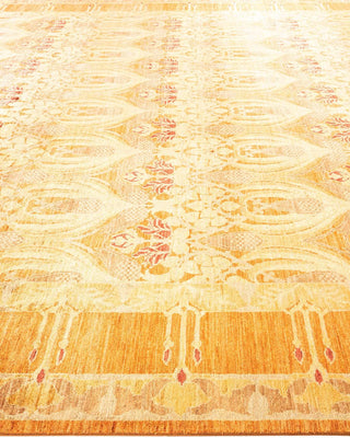 Contemporary Arts & Crafts Brown Wool Area Rug 9' 10" x 12' 10" - Solo Rugs