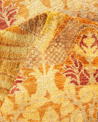 Contemporary Arts & Crafts Brown Wool Area Rug 9' 10" x 12' 10" - Solo Rugs