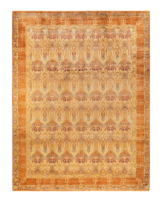 Contemporary Arts & Crafts Brown Wool Area Rug 9' 10" x 12' 10" - Solo Rugs