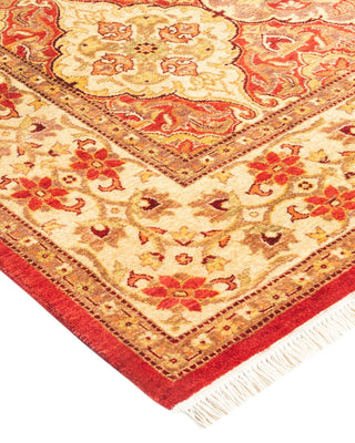 Traditional Mogul Orange Wool Area Rug 3' 1" x 5' 7" - Solo Rugs