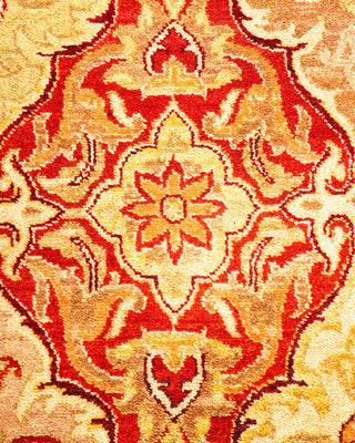Traditional Mogul Orange Wool Area Rug 3' 1" x 5' 7" - Solo Rugs