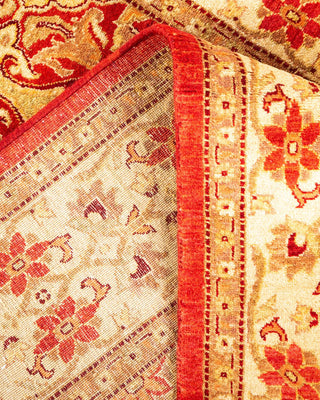 Traditional Mogul Orange Wool Area Rug 3' 1" x 5' 7" - Solo Rugs