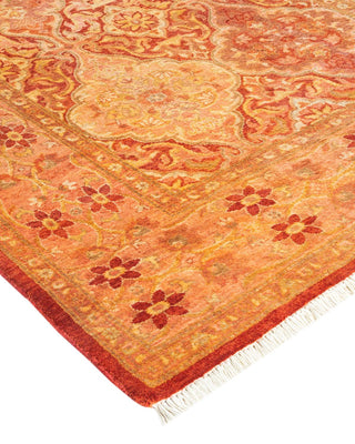 Traditional Mogul Orange Wool Area Rug 3' 2" x 5' 4" - Solo Rugs