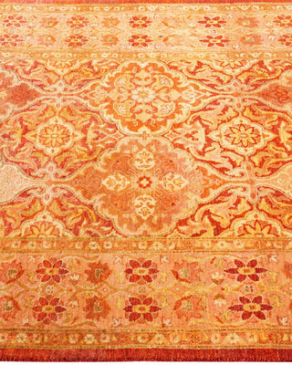 Traditional Mogul Orange Wool Area Rug 3' 2" x 5' 4" - Solo Rugs
