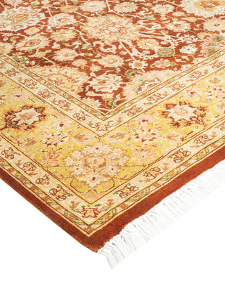 Traditional Mogul Orange Wool Area Rug 5' 1" x 8' 4" - Solo Rugs