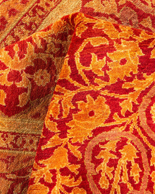 Traditional Mogul Orange Wool Square Area Rug 4' 10" x 5' 3" - Solo Rugs