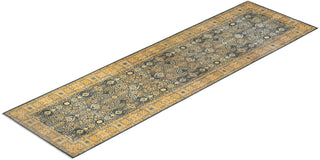 Traditional Mogul Blue Wool Runner 4' 3" x 15' 5" - Solo Rugs