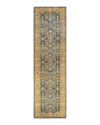 Traditional Mogul Blue Wool Runner 4' 3" x 15' 5" - Solo Rugs