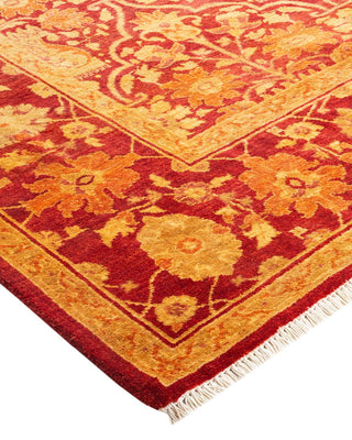 Contemporary Eclectic Red Wool Area Rug 5' 1" x 9' 7" - Solo Rugs