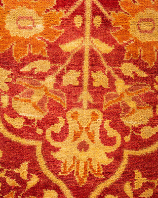 Contemporary Eclectic Red Wool Area Rug 5' 1" x 9' 7" - Solo Rugs