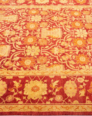 Contemporary Eclectic Red Wool Area Rug 5' 1" x 9' 7" - Solo Rugs