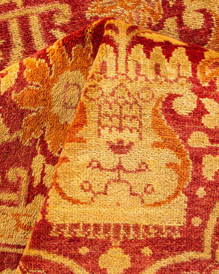 Contemporary Eclectic Red Wool Area Rug 5' 1" x 9' 7" - Solo Rugs