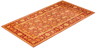 Contemporary Eclectic Red Wool Area Rug 5' 1" x 9' 7" - Solo Rugs