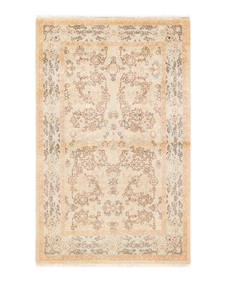 Traditional Mogul Ivory Wool Area Rug 3' 10" x 6' 3" - Solo Rugs
