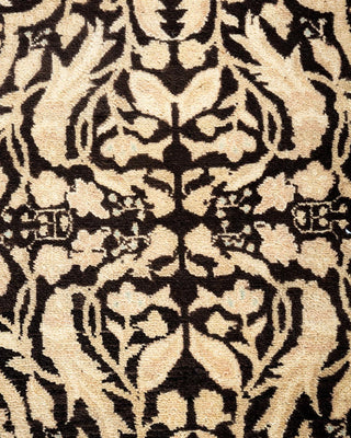 Traditional Mogul Black Wool Area Rug 4' 2" x 6' 7" - Solo Rugs