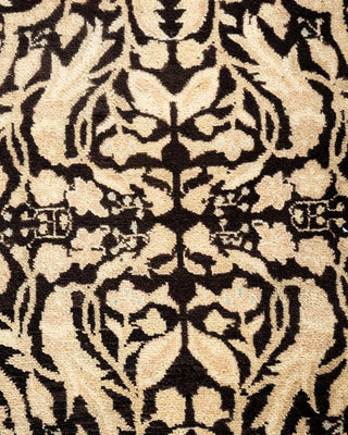Traditional Mogul Black Wool Area Rug 4' 2" x 6' 7" - Solo Rugs