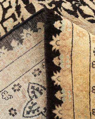 Traditional Mogul Black Wool Area Rug 4' 2" x 6' 7" - Solo Rugs