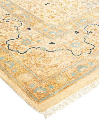 Traditional Mogul Ivory Wool Area Rug 8' 2" x 10' 3" - Solo Rugs