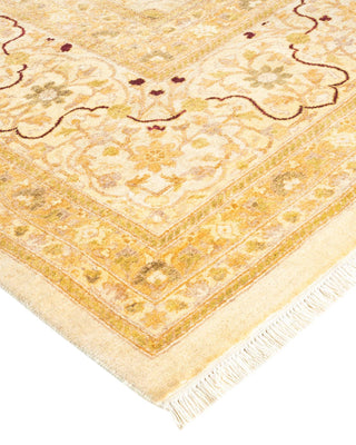 Traditional Mogul Ivory Wool Area Rug 10' 1" x 20' 0" - Solo Rugs