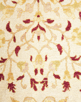 Traditional Mogul Ivory Wool Area Rug 10' 1" x 20' 0" - Solo Rugs