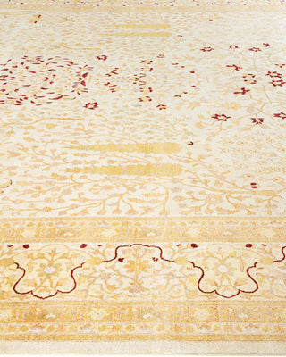 Traditional Mogul Ivory Wool Area Rug 10' 1" x 20' 0" - Solo Rugs