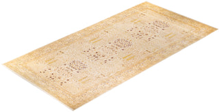 Traditional Mogul Ivory Wool Area Rug 10' 1" x 20' 0" - Solo Rugs