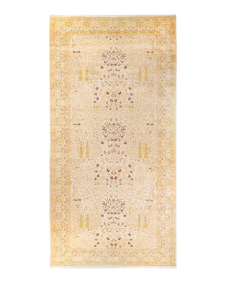 Traditional Mogul Ivory Wool Area Rug 10' 1" x 20' 0" - Solo Rugs