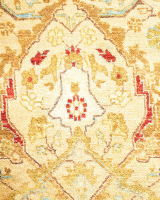 Traditional Mogul Yellow Wool Area Rug 4' 4" x 6' 4" - Solo Rugs