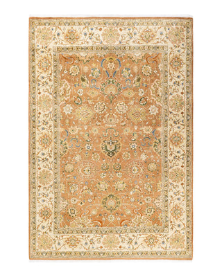 Traditional Mogul Brown Wool Area Rug 6' 0" x 8' 10" - Solo Rugs